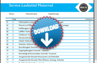 Laufzettel Motorrad